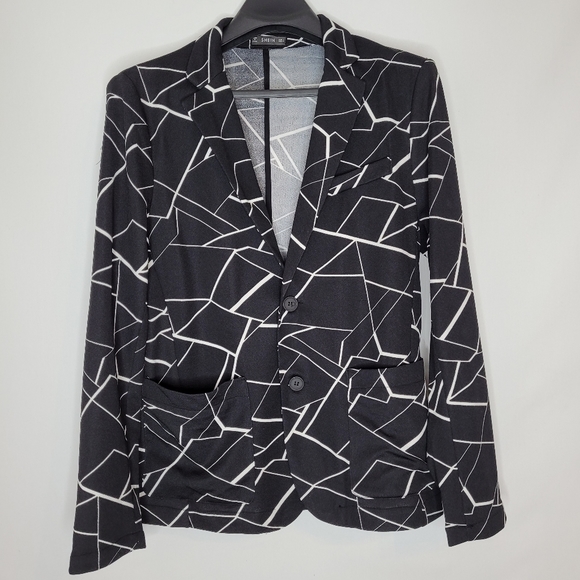 SHEIN Other - SHEIN Geo Print Double Breasted Blazer